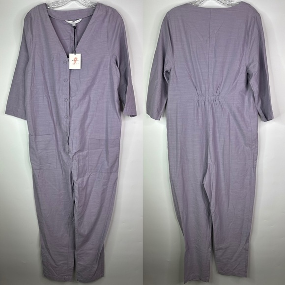 The Nines By Hatch Purple Maternity Jumpsuit Size Medium NWT - Picture 1 of 9